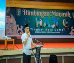 Walikota Dumai H Paisal dalam acara Manasik Haji Kota Dumai 2022.